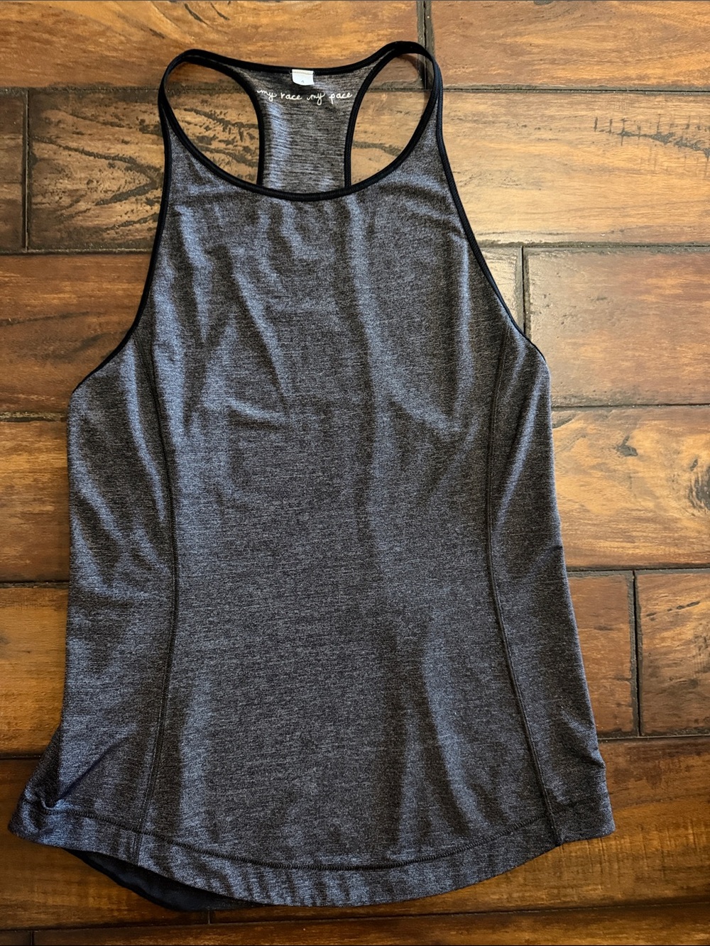 lululemon athletica Like New Heather Charcoal With Black Trim Racerback Tank